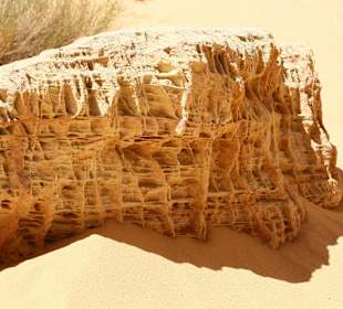 Versteinerte Sandskulptur bei den White Domes