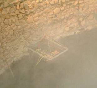 Eierkochen an einer heißen Quelle