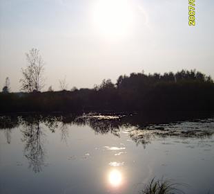 Die Sonne spiegelt sich im Wasser !