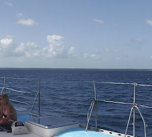 Auf dem Katamaran
