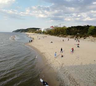 Strand an der Seebrücke von Misdroy 