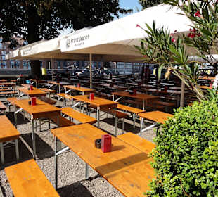 Biergarten des Restaurant Luv