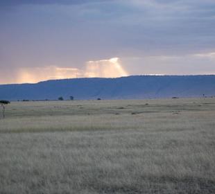 Sonnenuntergang in der Mara