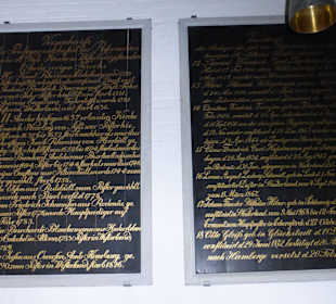 Sylt: Tafel mit den Predigern in St. Niels