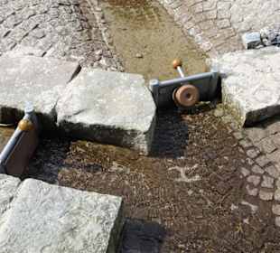 Der Wasserspielplatz im Park der Gärten