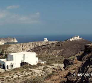 Blick beim Leuchtturm auf Dorf