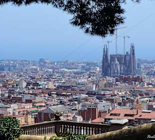 View above Barcelona from Park Güell