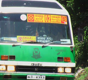 Bus mit Schild ( Frontscheibe )