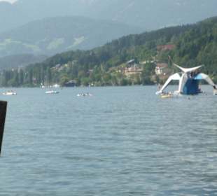 Blick auf See bei Strandbad Millstatt
