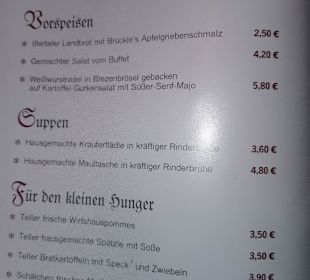 Speisenkarte