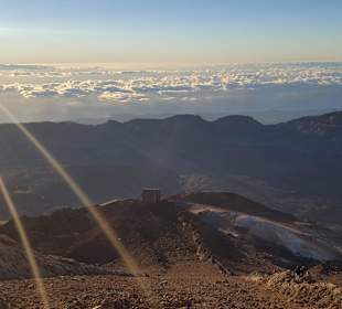 Unten ist schon die Bergstation der Seilbahn...