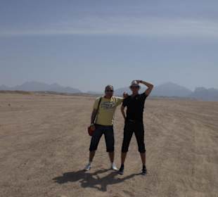 Two men in the desert