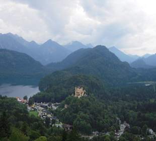 Blick Schloss Hohenschwangau und Alpsee