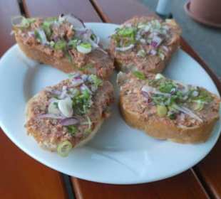 Gasthaus Arbersee: beim Abendessen im Biergarten