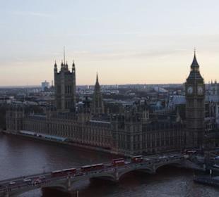 BigBen und Houses of Parliament vom London Eye aus