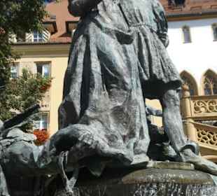 Der Hochzeitsbrunnem am Marktplatz von Amberg