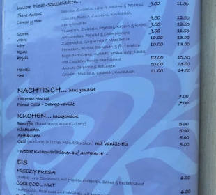 Speisekarte