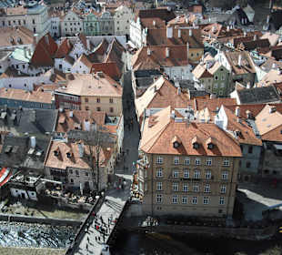 Ausblick vom Burgturm in Cesky Krumlov