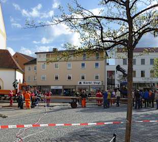 Vorbereitung zum Aufstellen des Baumes 