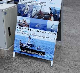 Aufsteller der Ticketverkäufer im Hafen Funchal