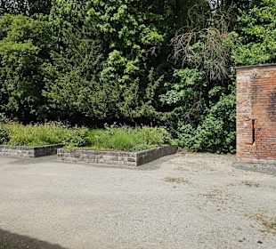 3 x 3 m große Blumenansammlungen neben den Wegen