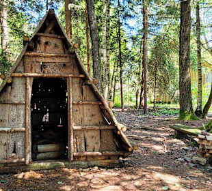 Hütte für Holzknechte - nachgebaut