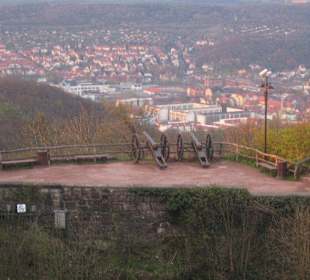 Blick auf Kanonen und Eisenach.