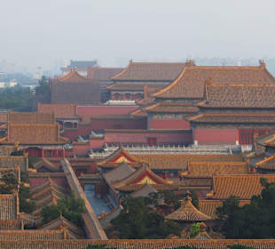 Widok z góry w parku na Zakazane Miasto.