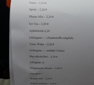 Speisekarte La vie est belle