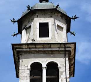 Blick auf die Spitze des Glockenturms