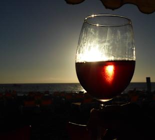 Sonnenuntergang im Roséglas