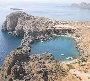 Bucht in Lindo Ausblick von der Akropolis 