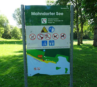 Das Informationsschild zum Mahndorfer See