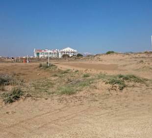 Dünenblick zum Hotel