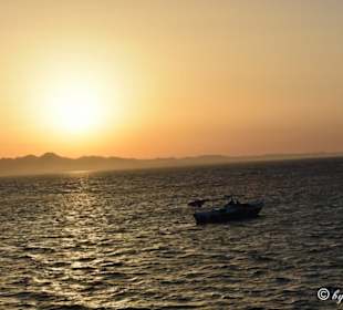 Rückkehr beim Sonnenuntergang
