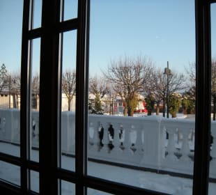 Winterlicher Ausblick während des Frühstücks