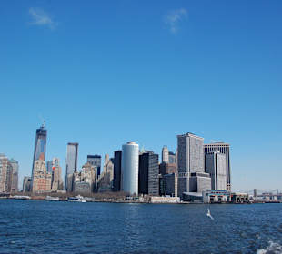 Blick auf Manhattan von der Fähre gesehen