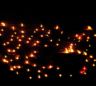 Lichtermeer auf der linken Seite