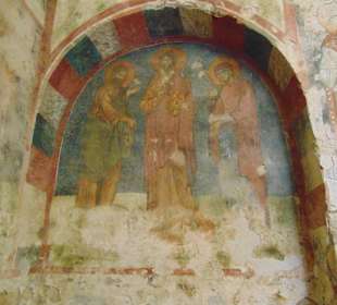 Fresken im im innerin der Kirche, an der Wand