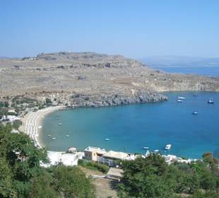 Bucht von Lindos, Ausblick von Akropolis