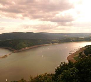 Edersee Luftaufnahme Abends