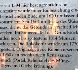 Detail der Infotafel "Alte Münze"