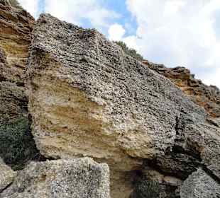 Strandabbrüche am Strand bei Conil