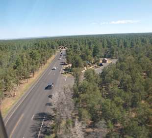 Blick auf die Straße von oben