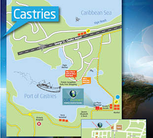 Karte von St. Lucia mit "Our Planet" Standort