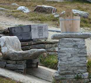 Alternative Sitzmöglichkeit beim Berghaus