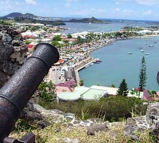 Blick von Fort Louis auf Marigot