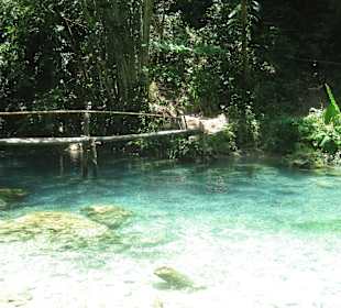 Bei den Kawasan Wasserfällen