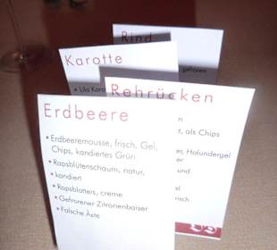 Beschreibung des Vier-Gang-Menüs