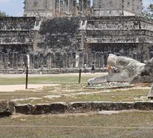 Schlangenkopf am Rande der Pyramide